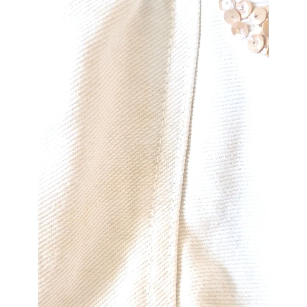 Cedars Womens L 198O's Vintage White Denim Jean Jacket STAINS Needs Cleaning - Picture 12 of 14